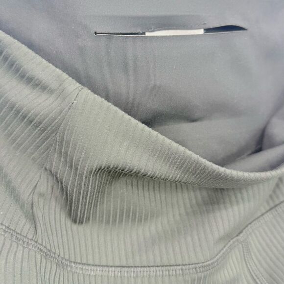 Girlfriend Collective Charcoal Gray Ribbed Biker Stretch Athletic Workout Shorts - Picture 10 of 14